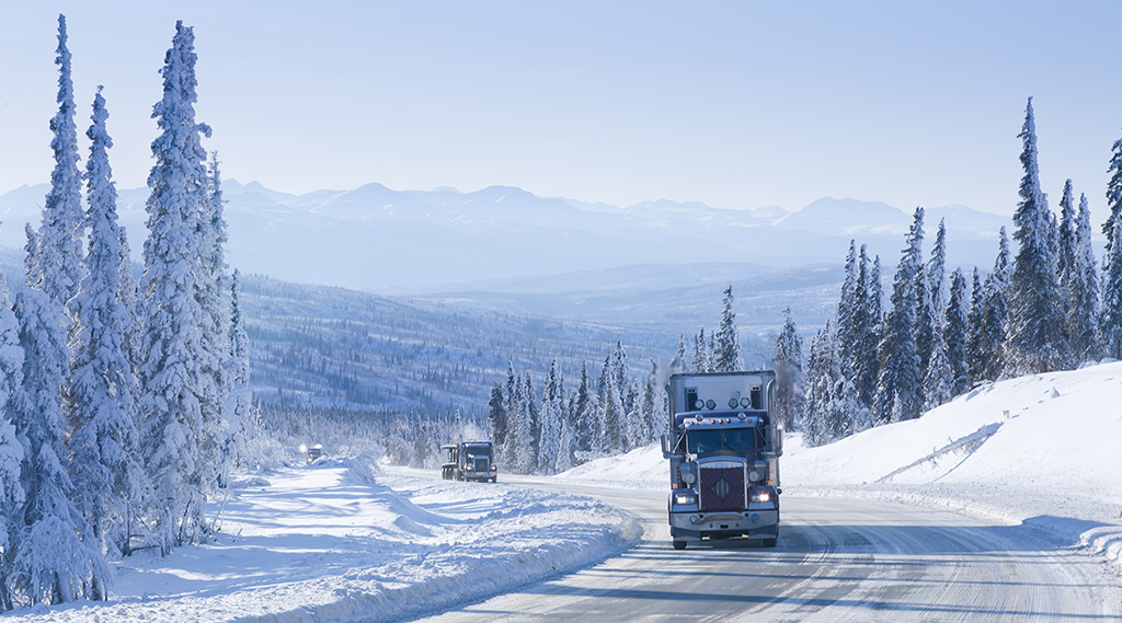 Trucking in the Remote Winter Wilderness